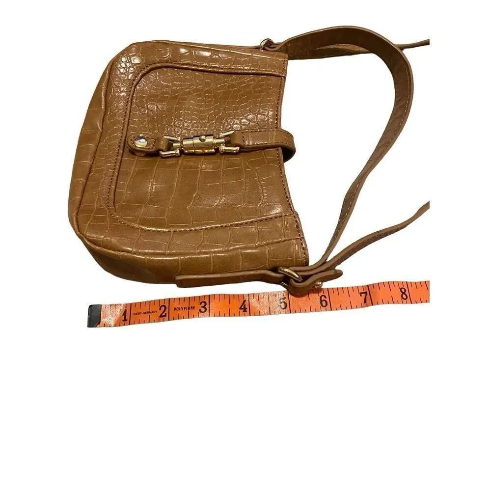 Brown Faux Leather Crossbody Shoulder Bag Purse Boho Bohemian Classic Business - Picture 12 of 13